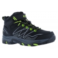 Hi-Tec Buty trekkingowe Blackout Mid WP (wodoodporne/waterproof) czarne/limonkowe dziecięce